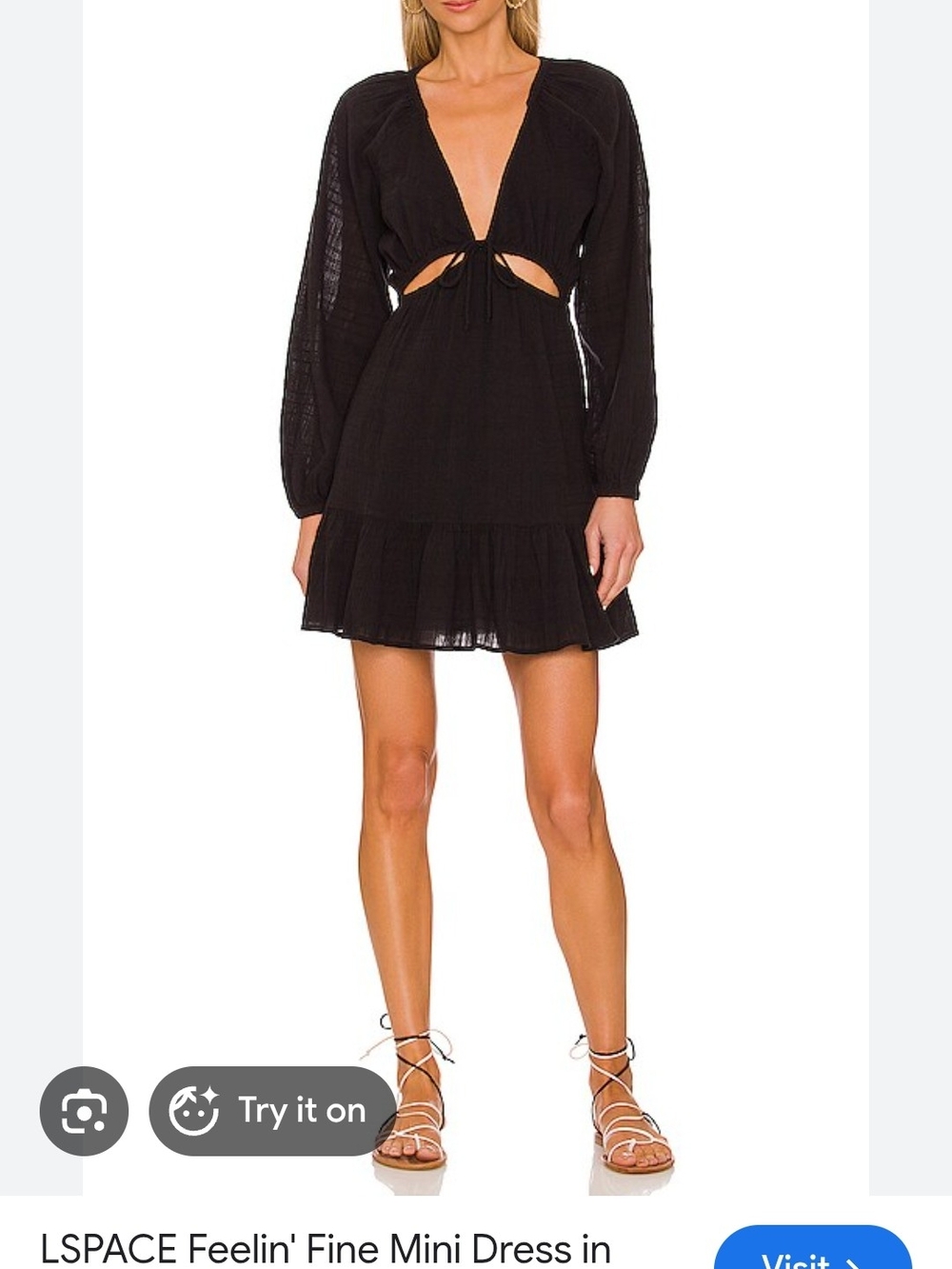 Feelin' Fine Mini Dress in Black L* SPACE Cotton Size Small Revolve